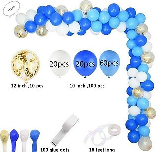 112 Pcs Royal Blue, Sky Blue and White Balloons Garland Arch Kit Casino Theme Party Night Balloon Wedding Birthday Party Decorations