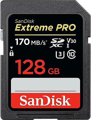 SanDisk - 128GB - EXTREME PRO - 170mb/s - SDXC Card - UHS-I / U3 / V30 / Class 10