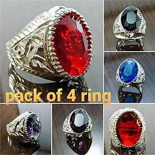 Pack of 4 Stylish New Trending Stone Ring For Men