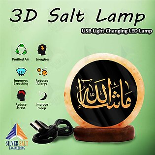 3D Acrylic Sheet Printed 7 Color Changing USB Himalayan Salt Lamp