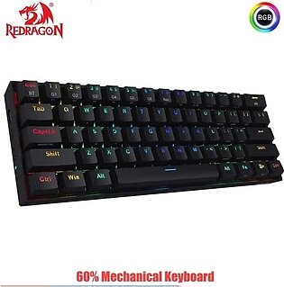 Redragon K530 Pro Draconic 60% Compact Rgb Wireless Gaming Mechanical Keyboard, 61 Keys Tenkeyless Designed 5.0 Bluetooth With Tactile Blue Switches For Pc, Tablet, Cell Phone