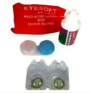 1 Pair Soft Contact Color Lens With Kit- Green
