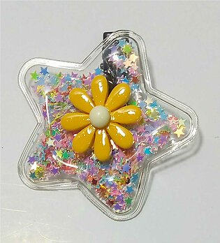 1- Pair of Transparent Star Sequence Children Hairpins - Bobby Pin - For Baby Girls
