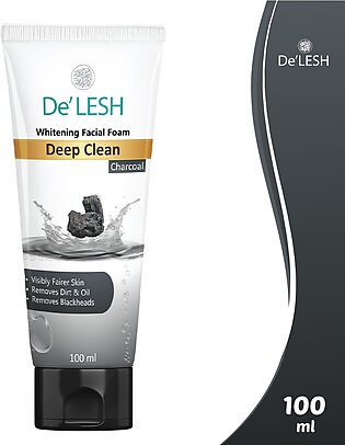 DeLesh Charcoal Face Wash (Whitening Facial Foam)
