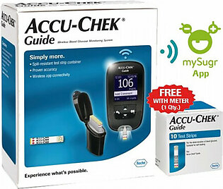Accu Chek Guide Glucometer With 10 Free Strips
