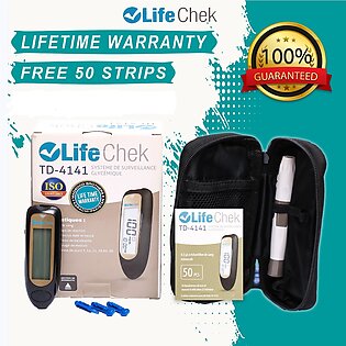 LifeChek Blood Glucose Glucometer Test Sugar Machine - 50 strips included With Lifetime Warranty
