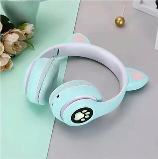 New Edition Dual Color Cat Headphone Wireless Bluetooth Headphone Headset Cat Ear Led Light Up Wireless Headphones For Mobile Phone Pc Or Laptop