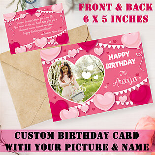 Happy Birthday Greeting Card For Girls Wishing Card With Your Custom Printed Photo And Text