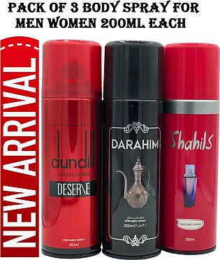 Pack Of 3 Body Spray With Fantastic Fragrance 200ml