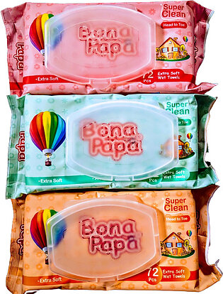 Packs Of 3 Bona Papa Baby Wipes