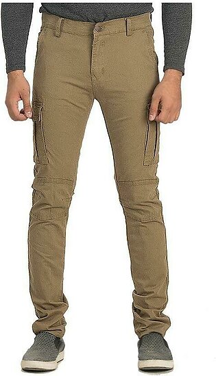 Brown Denim & Cotton Pants For Men - 786-13