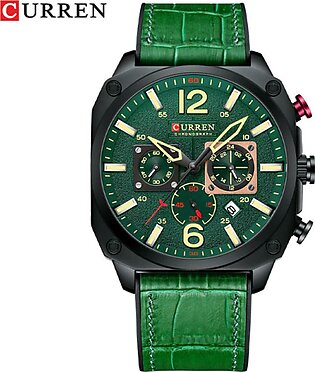 Curren Luxury Brand Chronograph Leather Strap Stainless Steel Quartz Wrist Watch For Men With Brand Box-8398