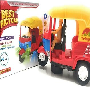 Electric Tricycle Toy With Lights & Music - Working On 3 Aa Cells - Good Looking - Baby Toys