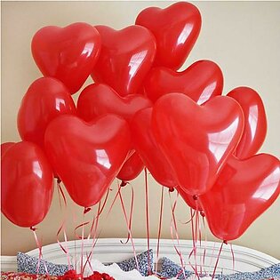 20 Pieces Heart Shape Latex Balloons Red Color - For Anniversary, Weddings , Birthday Party & Decoration Balloons