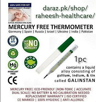 Non Mercury Thermometer - Mercury-free Clinical Thermometer - Analogue Glass Mercury Free Thermometer