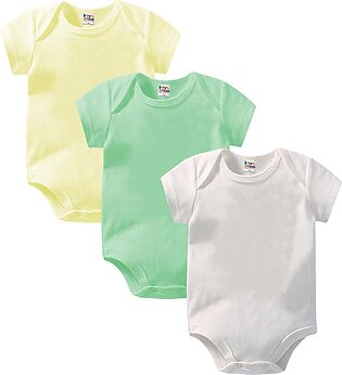 Bindas Collection Pack Of 3 Summer Plain Rompers For Babies