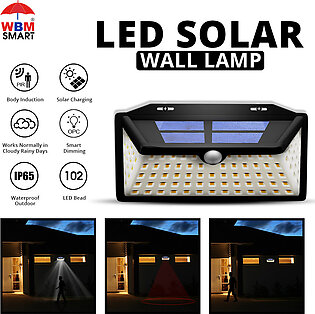 Wbm Smart Led Solar Light Outdoor Waterproof Motion Sensor - 2 Pcs Pir Wall Light. 3 Mode Adjustable Garden Decoration Street Lamp