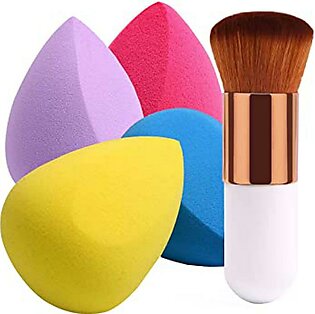 Makeup Deals Of 2 Makeup Foundation Kabuki Brush & Makeup Cosmetic Sponge