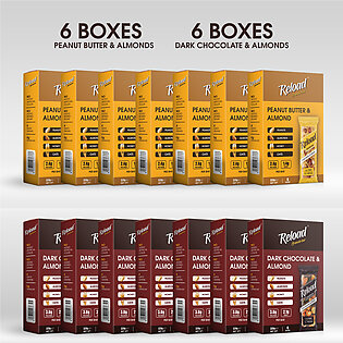 Reload Granola Bar - Protein Bar - Peanut Butter / Dark Chocolate & Almond - (6 + 6 Boxes) (72 Bars)