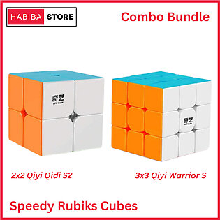 (combo Pack) Original Qiyi 2x2 And 3x3 Rubik Cubes Sticker Less Qiyi Warrior S Best Quality Fast Magic Speed Cube Educational Puzzle Toys