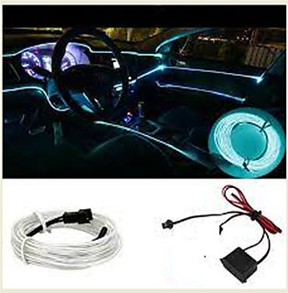 Neon LED Light Glow EL Wire String Strip Rope Tube Decor Car Party Ice blue color