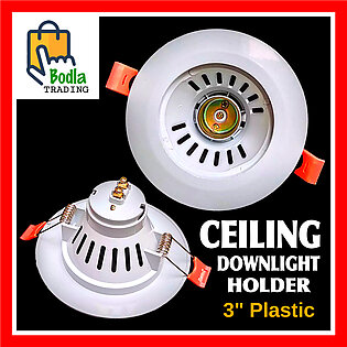 Ceiling Downlight Bulb Holder Cieling Light Holder Screw Type E27-3 Inch Pvc Plastic