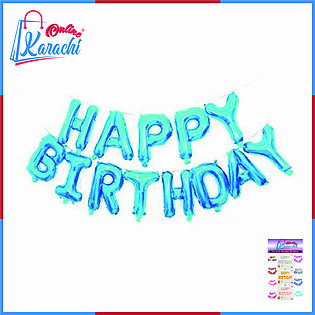 Online Karachi - 16 inch Happy Birthday Aluminum Foil Balloons, Aluminum Foil Letters Banner Balloons for Party Supplies and Birthday Decorations