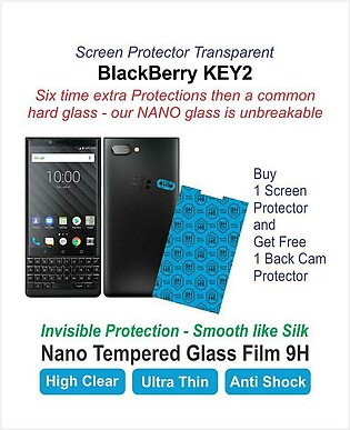 Black Berry Key2 - Screen protector - Best Material - Nano Glass - with Back Cam Protector - Blackberry Key 2