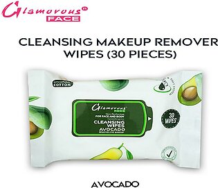 Glamorous Face Skin Perfection For Face And Body Hypoallergenic Cleansing Wipes Avocado Removes Eye Makeup With Natural Cotton Clean And Soft System 30 Wipes