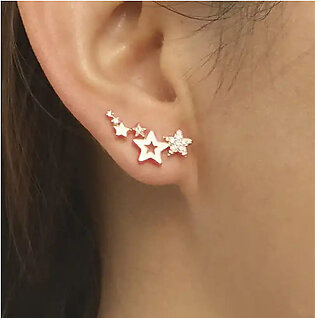 1pair Elegant & Fashionable Rhinestone Decor Stud Earrings As Accessory Or Festival Gift For Girls