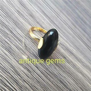 Black stone ring long style for womens