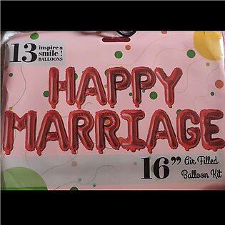 Happy Marriage Red Foil Balloons 13pcs