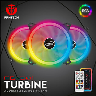 FANTECH FB301 TURBINE RGB Cooling Fan For Pc Casing With Controller Box and Remote - Set of 3