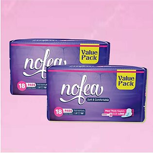 Nofea Pads Maxi Thick Sanitary Napkin Size Long (pack Of 2) - Each 18pads