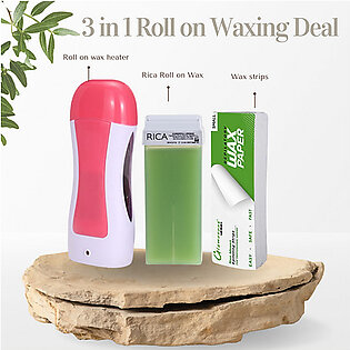Ghardaari 3 In 1 Depilatory Wax Roller Machine With Refill Cartridge And Waxing Strips | Waxing Kit For Body Hair Removal