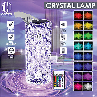 Crystal Lamp, Rose Light Diamond Lamp, 16 Colors Rechargeable Table Lamp, Rgb Crystal Diamond Lamp, Touch Control Color Changing Decorative Lights With Remote By Goods Consignment Mart