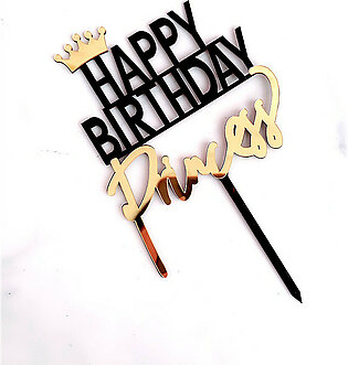 Happy Birthday Cake Topper - King, Queen, Prince, Princess, Golden, Silver