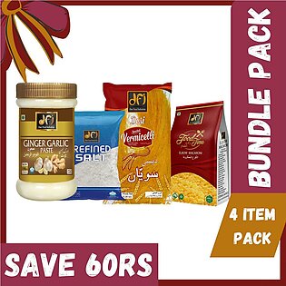 Desi Food Industries - Bundle Pack - Ginger Garlic Mix Paste - 330gm-elbow Macaroni - 200gm- Refined Salt - 800gm - Vermicelli - 150gm
