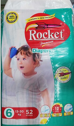 Rocket Diapers Size-6no-xxl - 13-30kg (52 Pcs Pack)