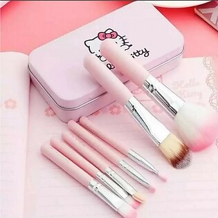 Hello Kitty Pink Makeup Brushes Mini Makeup Brush Set Cosmetics Kit Make up Brush Kit With Metal Box