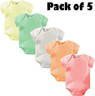Bindas Collection Pack Of 5 Inner Plain T Shirt Rompers For Babies Kids