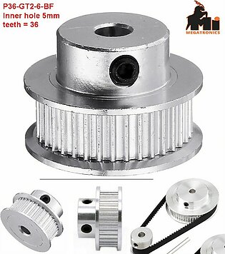 36teeth 5mm Bore Timing Pulley P36-gt2-6-bf For 6mm Gt2 Belt 3d Printer Part