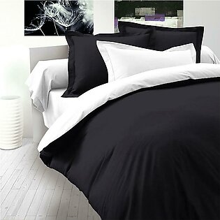 Beddy's Studio Pure Cotton Plain Black & White Solid Color Quilt Cover Set | Single & King Size Bed Duvet Cover | Comforter | Blanket | Razai Cover