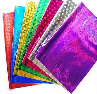 Pack of 10 Shiny Gift Wrapping Paper Sheets 20 x 30 Inch Random Colours