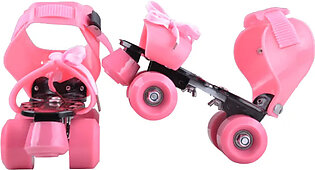 Skating Shoes For Kids Adjustable Quad Speed Double Row 4 Wheels Roller Skates Shoes For Kids Children (multicolor)