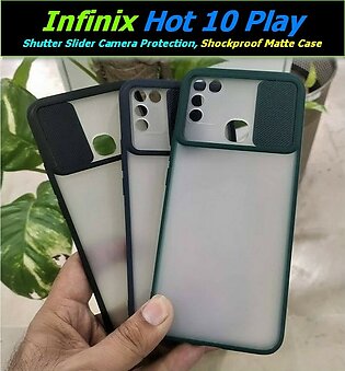 For Infinix Hot 10 PLAY Slide Camera Lens Protection Matte Case Shockproof Cover