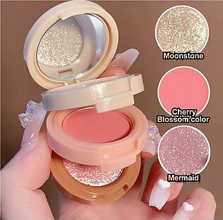 Blusher And Highlighter kit- 3in1 pallate- Professional Makeup kit for Eyes and Cheeks