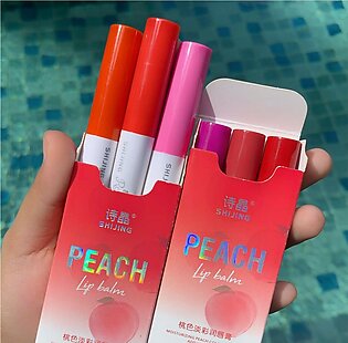 Pack of 3 Shijing Moisturizing Peach Lip Balm / Liipsticks