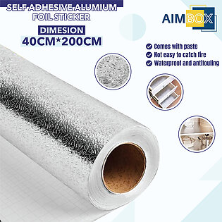 Aluminium Foil Self Adhesive Aluminium Foil Sheet For Kitchen Aluminum Foil Sticker, Anti-mold And Heat Resistant Oil Proof Aluminum Foil Sheet Paper Roll, Diy Sticker For Kitchen Wall, Stove, Drawers And Shelves, Kitchen Wallpaper, Silver – Aimbox