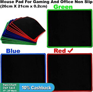 Mouse Pad For Gaming And Office Non Slip Rubber With Locking Edge Large (26cm X 21cm x 0.2cm)